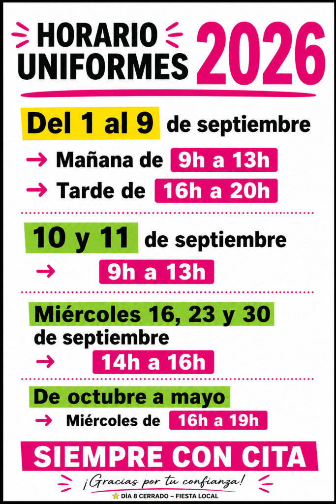 Horario Septiembre 2026 - Colegio Lagomar - Colegio en Valdemoro - Colegio en Madrid Sur Horario Septiembre 2026 - Colegio Lagomar - Colegio en Valdemoro - Colegio en Madrid Sur